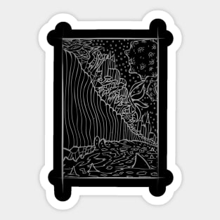 Cliff Night Sky Sticker